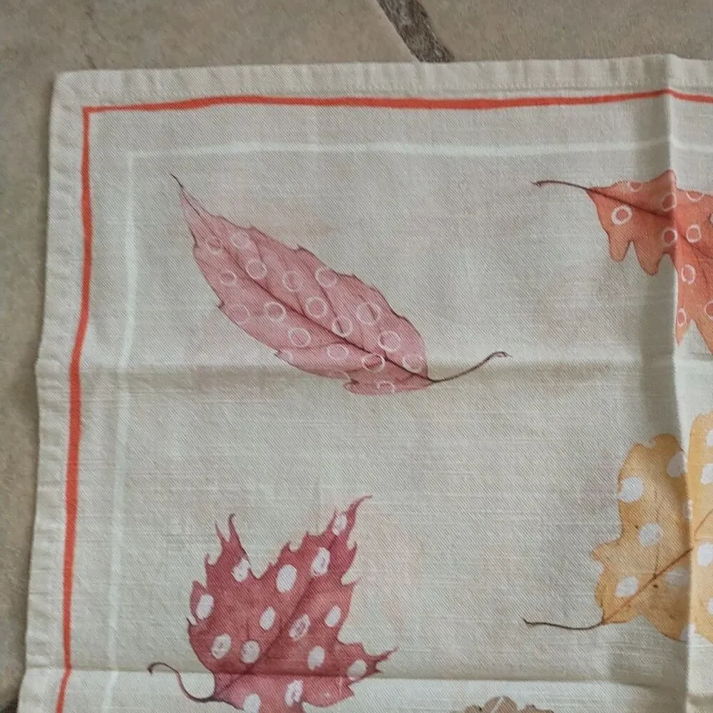Maison d'Hermine Cloth Napkins Leaf Print Fall Cotton Set of 12x Square 20x20”